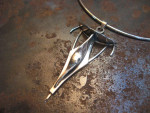 zilver, hanger met zilveren spang